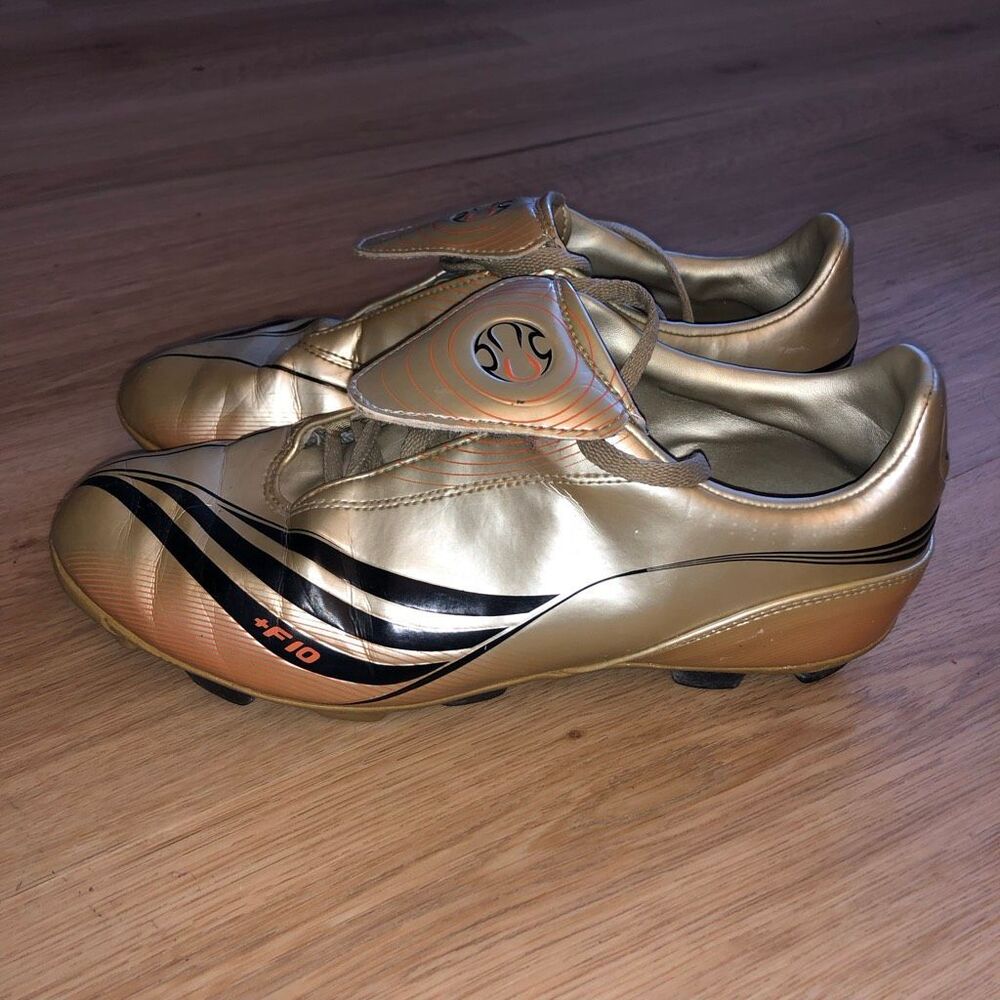 ADIDAS +F10 TRX FG SOCCER CLEATS GOLD BLACK VINTAGE 2007 MENS SIZE 6 WOMENS 7.5